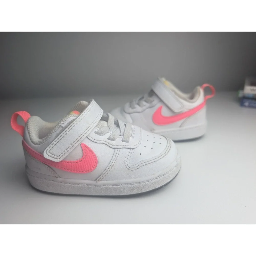 Nike Court Borough Low 2 Toddler Shoes White/Pink Size 6C